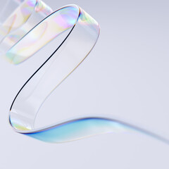 3d line, modern abstract design element 3d rendering, futuristic liquid shape, glass color gradient 