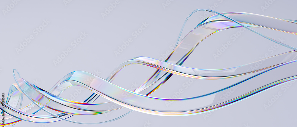3d glass streamline design element, abstract pipe shaped wave, 3d ...