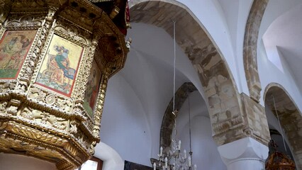 Wall Mural - Ambon in Monastery of the Holy Cross in Omodos, Troodos Mountains on Cyprus, 4k