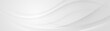 © MooJook - White and grey wave abstract background. Elegant soft curve shape graphic design with lines pattern and space for text. Suit for poster, banner, cover, header, website. Vector illustration