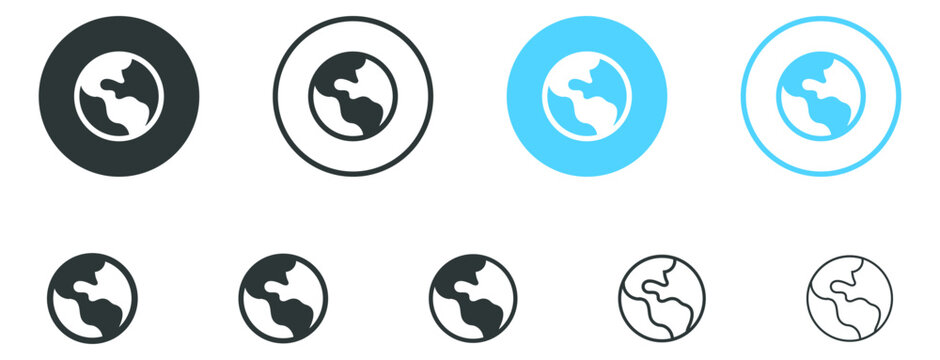 planet earth icon, world web icon, www globe sign button, public icon - website icon for contact ico