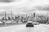 Fototapeta  - Traffic from and to New York City on a cloudy day