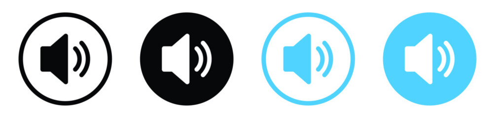 Aufkleber - Speaker icon, Volume icon, sound voice sign button, Loudspeaker icon - control audio icons