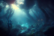 © Virtual Art Studio - Deep sea and aquatic life with sunshine background. Marine life and undersea concept. Generative AI