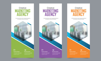 Wall Mural - Roll up banner vector template