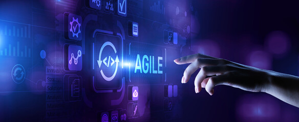 agile flexible software development technique. technology concept.