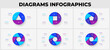 © abert84 - Cycle diagram with 3, 4, 5, 6, 7 anf 8 options or steps. Slides for business presentation. Abstract infographics.