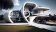 modern house design in futuristic theme, Generative Ai