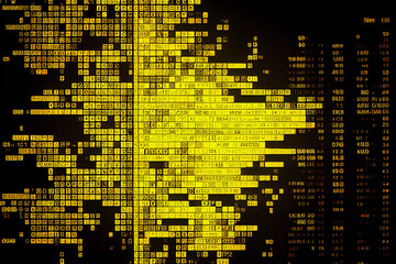 Wall Mural - Digital binary code matrix background