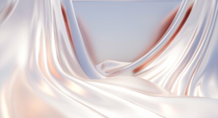 3d render, trendy 3d background. Drapery, beautiful fabric, futuristic pastel style.