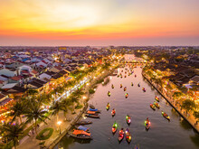 Hoi An Ancient Town At Sunset Which Is A Very Famous Destination