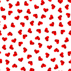 Fototapete - Valentine Day background. Vector hearts seamless image.