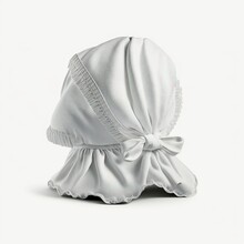 Detailed illustration of a vintage white traditional bonnet  cap isolated on a white background, generative ai