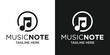 logo design note music with circle icon illustration