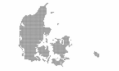 Denmark dotted map with grunge texture in dot style. Abstract vector illustration of a country map with halftone effect for infographic. 