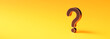 Black question mark on yellow background with empty copy space on left side, FAQ Concept. 3D Rendering