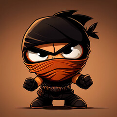 Wall Mural - Funny cartoon ninja character