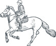 Vintage hand drawn sketch equestrian sports
