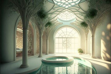 Luxury spa, wellness center with beautiful architecture (Ai generated)