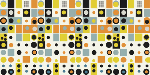 Leinwandbilder - Geometric vector wallpaper shapes. Flat, minimal, retro abstraction. Print and interior design, textiles, paintings, seamless patterns.