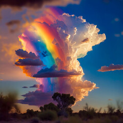 Wall Mural - Rainbow clouds. Generative AI.