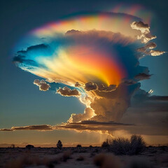 Wall Mural - Rainbow clouds. Generative AI.