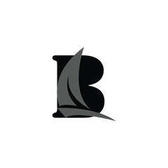 Capital letter B with the ship, cruise, Nautical Ship Sailing Boat Icon, or boat logo design template