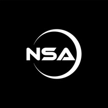 NSA Letter Logo Design With Black Background In Illustrator, Cube Logo, Vector Logo, Modern Alphabet Font Overlap Style. Calligraphy Designs For Logo, Poster, Invitation, Etc.