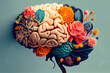 © Fantastic - Human brain with colors, self care and mental health concept, positive thinking, creative mind, generative ai