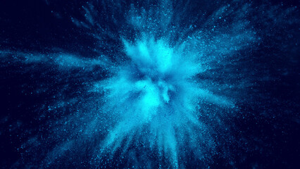 Wall Mural - Colored powder explosion. Abstract closeup dust on backdrop.