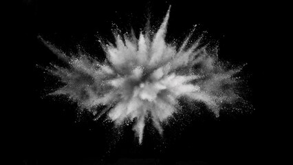 Wall Mural - White powder explosion. Abstract closeup dust on backdrop.