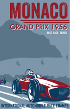 Vintage Race Car For Printing.