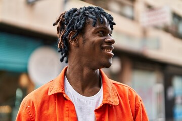 Poster - African american man smiling confident standing at street