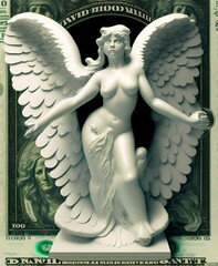 Canvas Print - Angel of Money, Generative AI Illustration