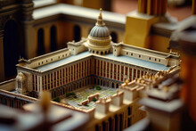 Tilt Shift Illustratration. Like Vatican Library In Vatican City. Created By Generative AI.