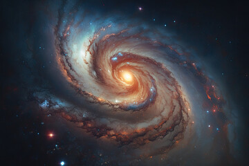 Wall Mural - colorful view of the universe, nebula and milky way. generative ai