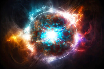 Wall Mural - modern image of cosmic explosion energy of the universe, generative ai