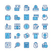 © Jane Kelly - Money line icons. Set of money icons. Blue color. Vector line icons set