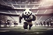 Panda Football Running Back Running Fast Generative AI