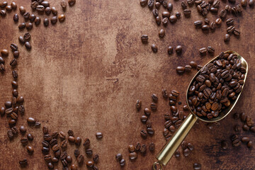 Wall Mural - Espresso cup on wooden old background