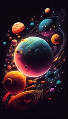 Wall Mural - space and galaxy astrology or astronomy background with stars and planets.