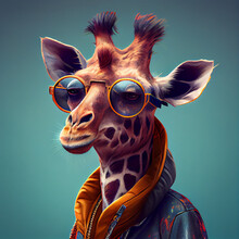 Giraffe Hip Hop Artist Generative Ai