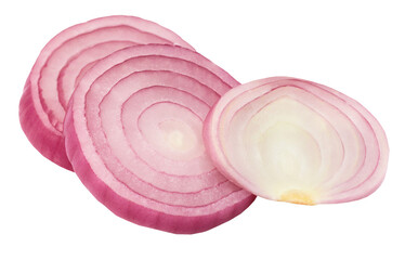 Canvas Print - Sliced onion over white background