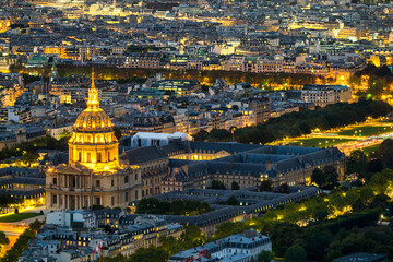 Sticker - Aerial view of Dome of Les Invalides dome Cathedral in Paris. France