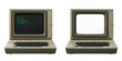© Amolyus - Retro Vintage Desktop Computer with Keyboard and Mouse front view transparent PNG