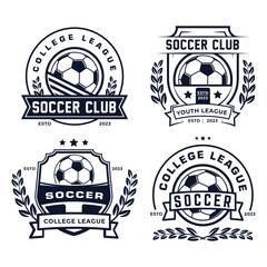 Wall Mural - Collection of Soccer Logo Emblem Badge vector illustration