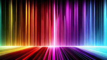 Wall Mural - Abstract vertical line background with rainbow colorful spectrum. Bright neon rays and glowing lines, Generative AI