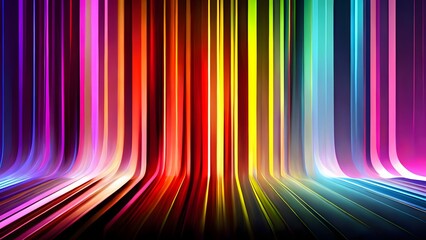 Wall Mural - Abstract vertical line background with rainbow colorful spectrum. Bright neon rays and glowing lines