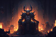 Evil satan king of hell, hades style ruler of hell. AI generated