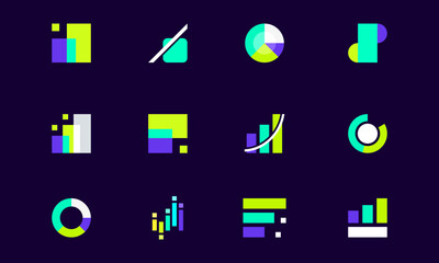 Wall Mural - set of simple financial and investment logo designs concept vector, modern finance logo designs, gra